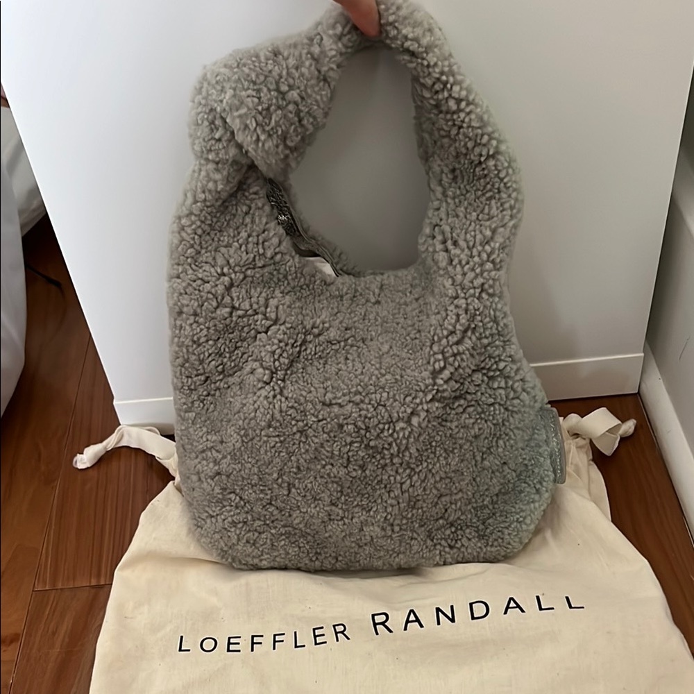 Loeffler Randall Gray Shearling Tote Bag